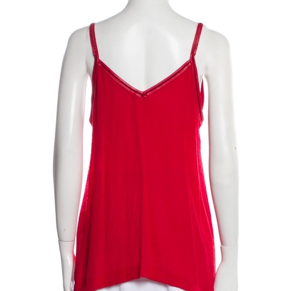 Maje Red Lace Trim Camisole - Picture 3 of 8